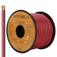 AO100FT 14/2 Gauge Red Black Cable Hookup Electrical Wire 14AWG 2 Conductor.. picture