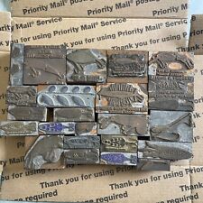 Lot of 23 Vintage Fishing Lure Letterpress Cuts. Free Priority Mail Shipping picture