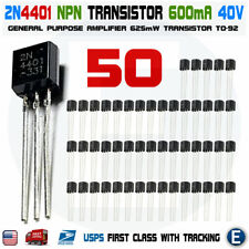 50pcs 2N4401 Transistor General Purpose Small Signal Amplifier NPN Bipolar TO-92 picture