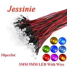 Pre-wired LED Diode Lamp 3mm 5mm F3 F5 20cm White Red RGB 10PCS picture