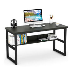 Home Office Desk Table with Shelves Gaming Computer Writing Storage Workstation picture
