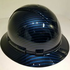 NEW FULL BRIM Hard Hat custom hydro dipped Deep blue candy carbon fiber sick  picture