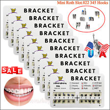 10 pack Dental Orthodontic Brackets Braces Mini Roth Slot 022 345 Hook #2 200PCS picture