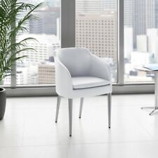NiB Aidric Waiting Room Chair with Metal Frame Guest Seating White $550 OS52 picture
