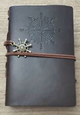 Compass Vintage Faux Leather Journal Writing Diary Sketch Deckle Book picture