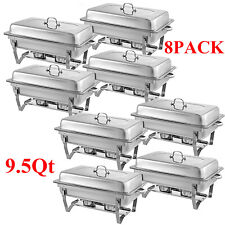 Set of 8 9QT Chafing Dish Stainless Steel Chafer Complete Set with Warmer Party picture