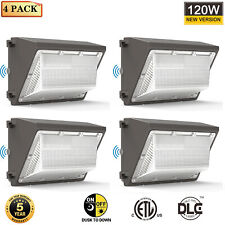 4Pack 120W LED Wall Pack Dusk to Dawn Commercial Outdoor Security Lighting 5000K picture