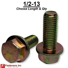 1/2-13 Grade 8 Flange Frame Bolt Yellow Zinc Plated (All Sizes & Qty's) 1/2