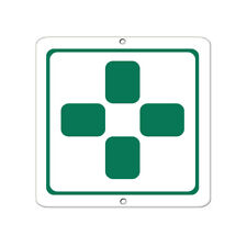 Square Metal Sign Multiple Sizes Green Cross Symbol Hazard Marijuana Dispensary picture