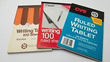 Vintage ALL PURPOSE Writing Pads 6x9 RULED 100 sheets ea CVS, MEAD, ZAYRE picture