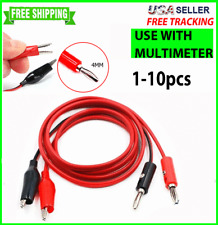 3FT Alligator Probe Test Lead Clip to Banana Plug Probe Cable for Multimeter New picture
