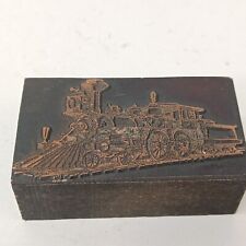 Steam Train Locomotive Vintage Letterpress Printing Block picture