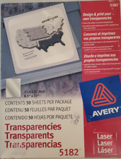 Vintage 5182 Avery 50 Overhead Clear Transparencies 8.5