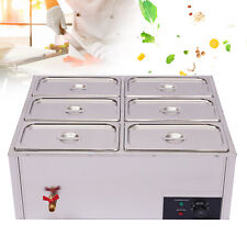 7L Electric Buffet Server Six Sectional Food Warmer Tray Countertop Steamer  picture