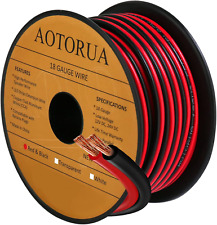 AOTORUA 50FT 18/2 Gauge Red Black Cable Hookup Electrical Wire, 18AWG 2 Conducto picture