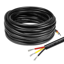 18 Gauge 3 Conductor Electrical Wire, 32.8FT Black Stranded Low Voltage 18/3 Cab picture