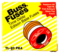 NIB 20 Amps Buss Fuses Time Delay Edison Base Fuses TL-20 Pack of 4 picture