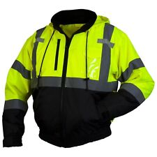 RJ31 HIGH VISIBILITY LIME Insulated Class 3 Bomber SAFETY JACKET Reflective picture