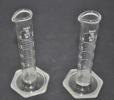 Vintage Kimax Laboratory Measuring Cylinder 25ml Lot of 2 with Safe-Gards picture