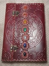 Leather Journal Beautifully Designed W/ Crystals & Decorated Clasps. picture