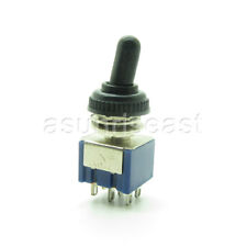 5x Toggle Switch DPDT ON-ON 6mm 2 Positions 6-Pin + Rubber Waterproof Cover Cap  picture