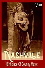 Fridge Magnet Nashville Birth of Country Music Art Travel Poster Vintage Retro picture
