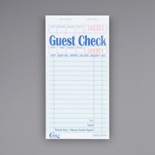 White Guest Check Beverage Lines Green Top Guest Receipt Restaurant 50 Case picture