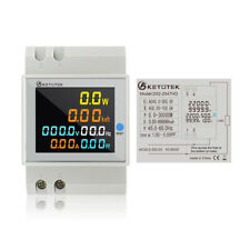 100A Voltmeter Ammeter Voltage Din Rail AC Power Energy kwh Meter Wattmeter LCD picture