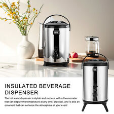 Insulated Hot And Cold Beverage Dispenser Server 10L Stainless Steel  picture