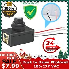 Photocell Sensor for Outdoor Light Dusk-to-Dawn 120V-277V Mount Button picture