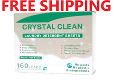 CRYSTAL CLEAN Laundry detergent sheets.Fresh Linen Scent,Up to 160/loads80sheets picture