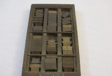 Vintage Printing Block Set of Spaces and Quads in Original Wooden Tray picture