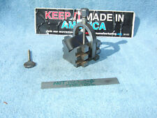 V BLOCK W/CLAMP OWNER MARKED MD CLEAN VINTAGE OLD USED MACHINIST TOOLMAKER TOOL picture