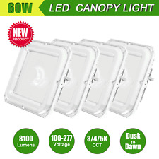 (4 Pack) 60W LED Gas Station Canopy Light Parking Lot Garage Lamp with Photocell picture