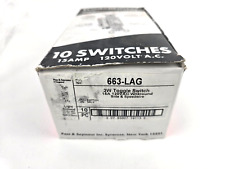 Pass & Seymour 3 Way Toggle Switch w/Ground 663-LAG Box of 9pcs Light Almond picture