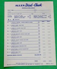 Vintage Allen Dial - Chek Diagnosis Sheet (Form 653T)   Lot of 10 (Original) picture