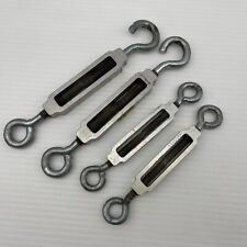 Lot Of (4) Vintage Hook & Eye Turnbuckles Aluminum Bodies Stainless Hooks 2 Size picture