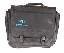 Vintage NYS Optometric Association Black Leather Organizer Briefcase Bag picture