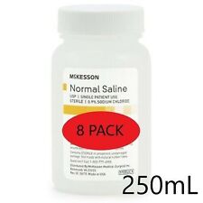 Normal Saline USP Solution Sodium Chloride 0.9%Solution Bottle,250mL PACK OF 8 picture