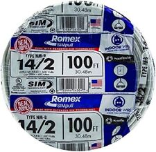 Simpull Solid Indoor 14/2 W/G NMB Cable 100ft Coil Romex Type Building Wire picture