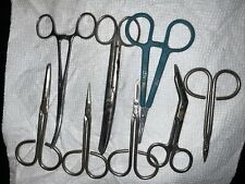 Lot Of Vintage Scissors Bandage And Forceps 8 Pieces picture