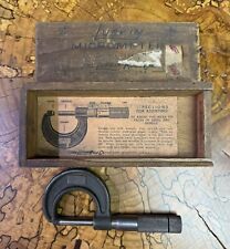 Vintage Lufkin Micrometer No. 1911V 0-1 With Original Wooden Box picture