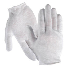 12 PR / 1 DOZ 100% COTTON LIGHTWEIGHT WHITE LISLE COIN JEWELRY INSPECTION GLOVES picture