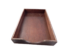 Vintage File Desk Paper Tray, Wooden, Dovetail Corners, 15” x 10”, Legal Size picture