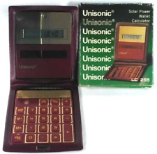 Unisonic Calculator LC 295  Solar Power Wallet Vintage Office Supplies picture