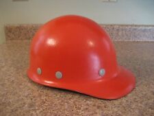 Vintage Orange Fibre Metal SuperGlas Fiberglass Duck Bill Hard Hat Helmet picture