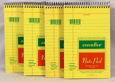 Four (4) Vintage Stuart Hall Yellow Executive Spiral Notepad 5x8