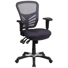 Flash Furniture Mid-Back Mesh Swivel Task Chair Dark Gray Triple Paddle Control picture