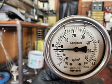 Mass Pressure And Vacuum Gauge -1 To 4psi Stainless Steel Lot Of 4 picture