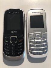 2 Old Vintage Cell Phones Samsung Alcatel Untested No Power Cords zaj picture